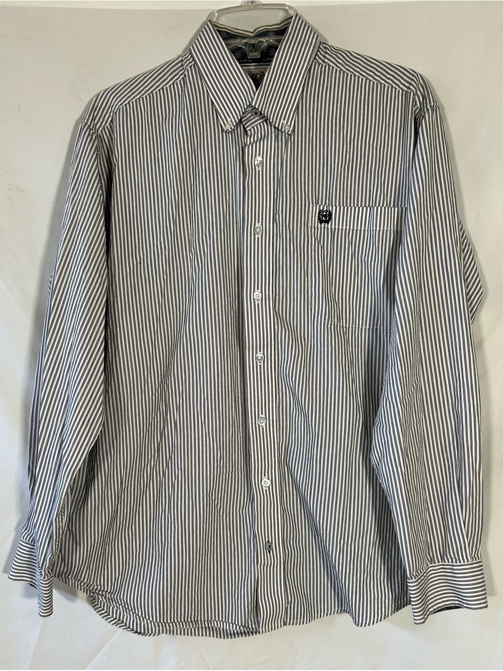 CINCH OXFORD BLUE STRIPED COWBOY WESTERN RODEO BUTTON DOWN SHIRT MENS SMALL